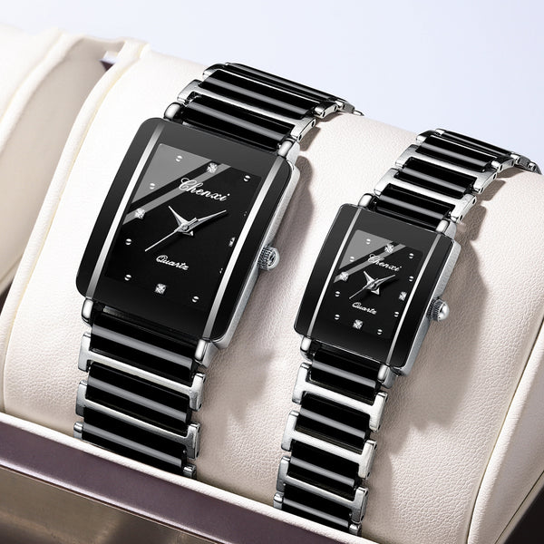 Square Ceramic Couple Watch