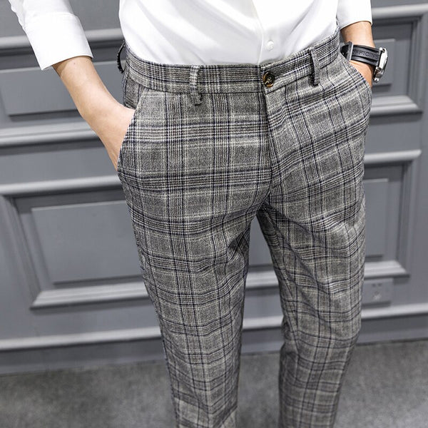 Plaid Tailored Suit Trouser