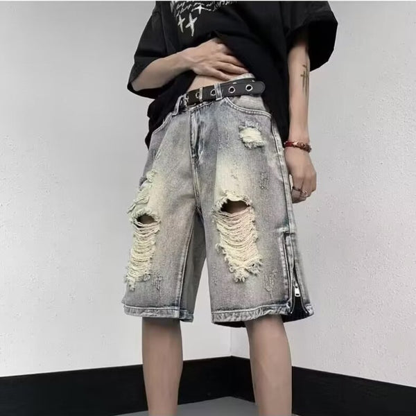 Distressed Denim Shorts