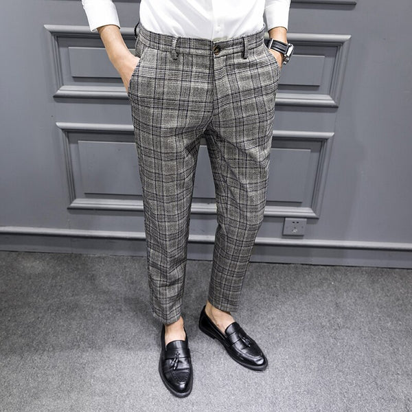 Plaid Tailored Suit Trouser