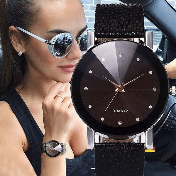 Leather Strap Ladies Watch