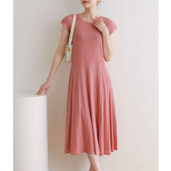 French Pleated Casual Dress