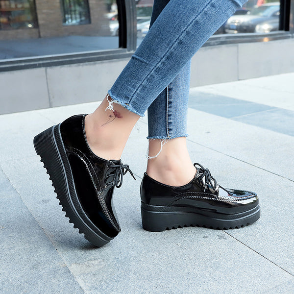 Patent Leather Platform Oxford