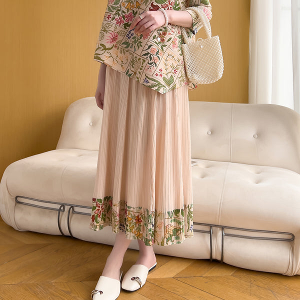 Floral A-Line Midi Skirt