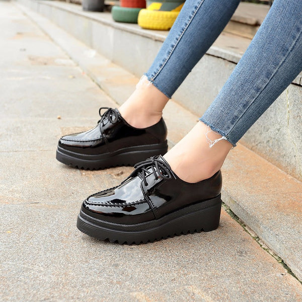 Patent Leather Platform Oxford
