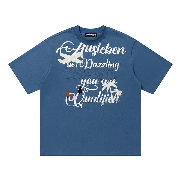 Embroidered Print Tee