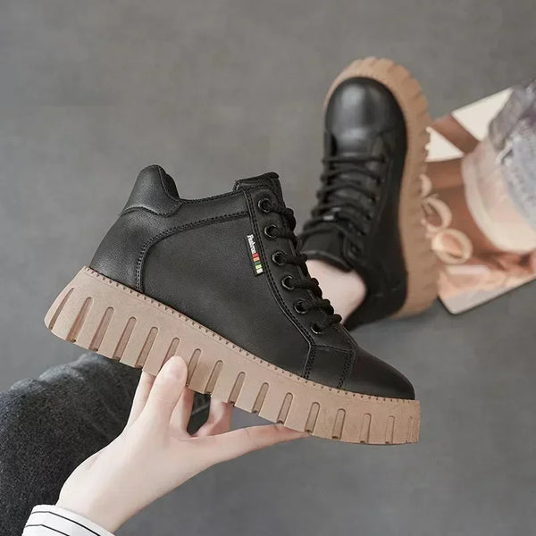 Leather Platform Ankle Boot