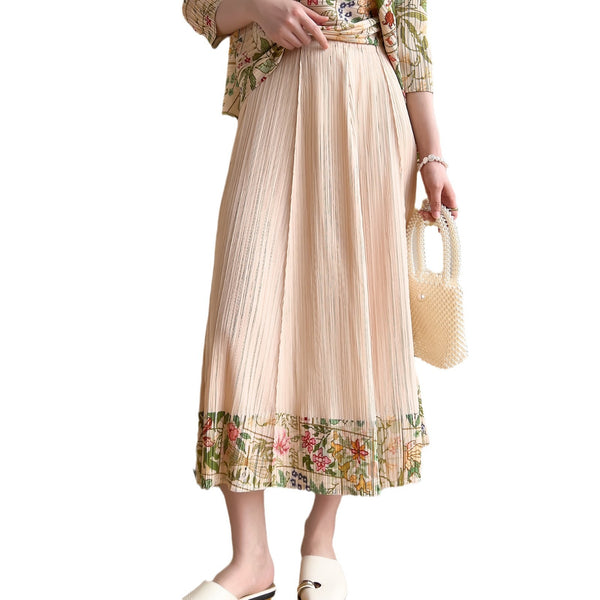Floral A-Line Midi Skirt