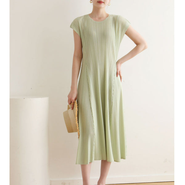 French Pleated Casual Dress