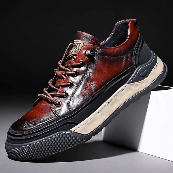Leather Lace-Up Sneaker
